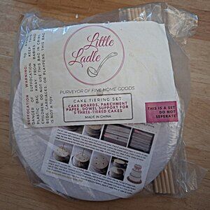 3 Tier Cake Stacking Kit, 120 Pcs - 10, 8, & 6 inch Boards with Plastic Dowels